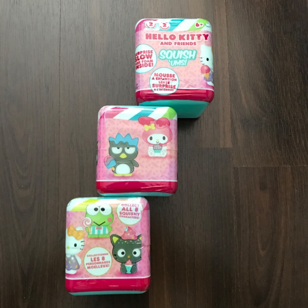 NEW 3 PCS Bundle Lot Hello Kitty and Friends SQUISH'UMS Series 2 Blind Boxes